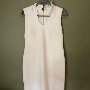 Calvin Klein Ruffle-Collar Scuba Sheath Dress